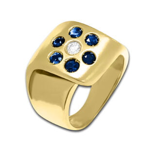 Anillo Azul Floral