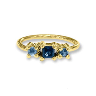 Anillo 3 Zafiro Azul