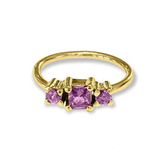 Anillo 3 Zafiro Rosa